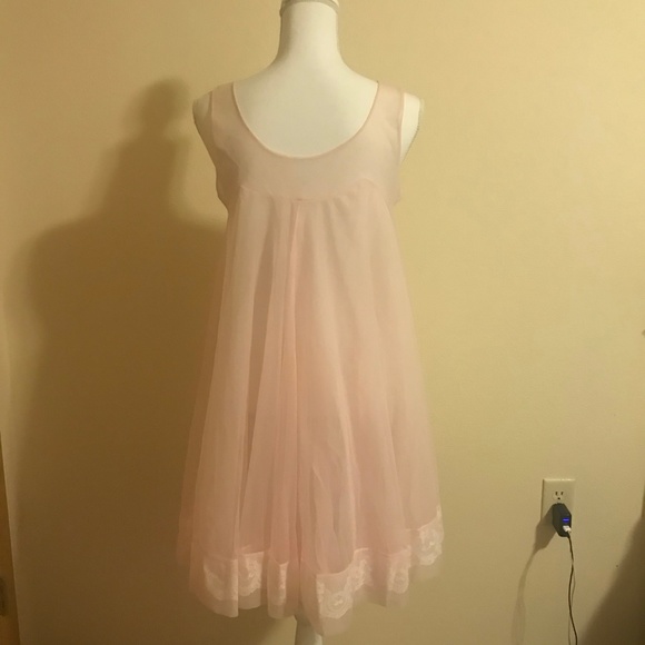 Vintage Perry Small Blush Pink Babydoll Nightgown - Picture 5 of 5